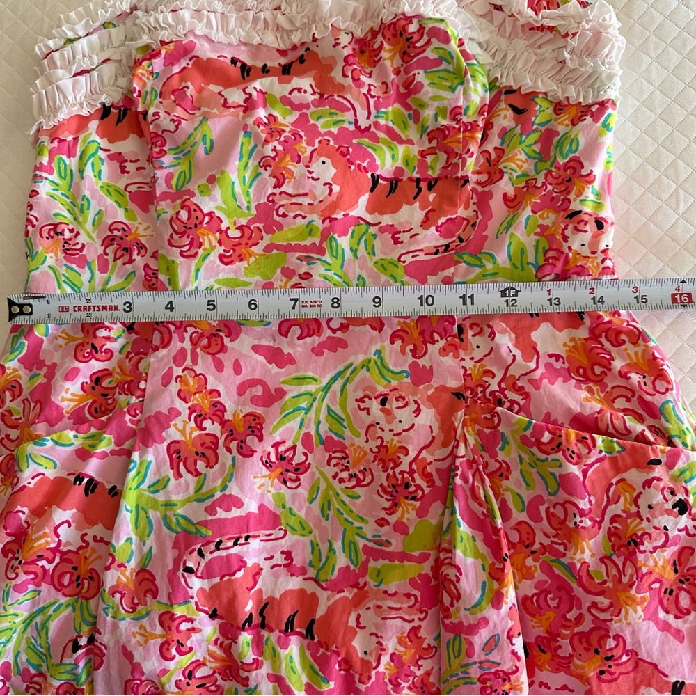 Lilly Pulitzer Ferra Strapless Dress Call Me Kitty Cat Size 8 - Picture 8 of 13